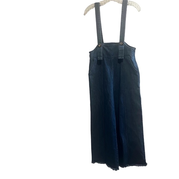 LE LIS Denim Jean Wide Leg Overalls - Picture 3 of 14